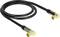 Black coaxial cable with two gold-plated, angled connectors at the ends.