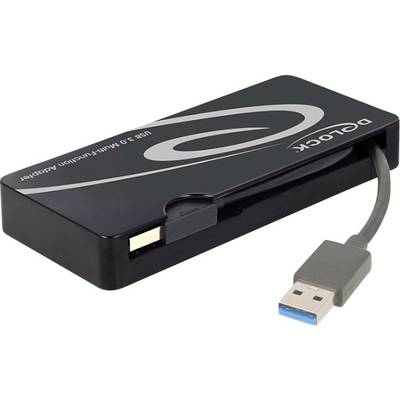 External USB 3.0 HDMI Adapter by Delock with a black enclosure and a short integrated USB cable.