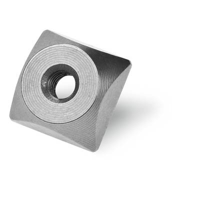 A square metal thread with a central opening, against a white background. Potentially part of a technical device or tool.