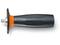 A black handle with an orange base and metal threading, likely a spare part or accessory for a tool.