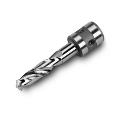 Metal drill bit with spiral cutting head and cylindrical shaft. Ideal for precision drilling in metal surfaces.