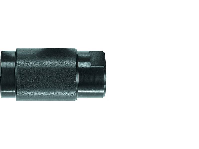 Black metal cylinder on white background.