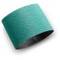 Green abrasive sanding belt for a cylindrical grinding machine, clearly showing the rough, abrasive surface.