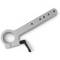 A grey torque wrench with a black grip handle, used for precisely tightening screws in mechanical applications.