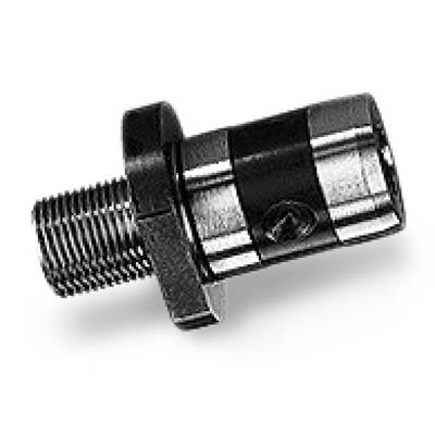 Metal hexagonal head bolt with thread. It is suitable for technical or mechanical applications.