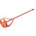 A red paint mixer with a long handle, suitable for use with drill machines.