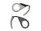 Two silver metal parts with serrated holes, likely bottle openers, are lying side by side on a white background.
