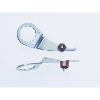 Two metallic bicycle components with gear and disc elements, likely part of a mechanical system or tool.