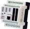 A white electronic control unit with green connectors and two slots, used for industrial control applications.