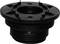 Black plastic component with a circular base and screw thread, potentially a cover cap or sealing element.