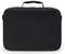Black briefcase with carry handle, shown closed, on white background.