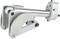 Metallic machine component with a cylinder and joints. Used in mechanical constructions to enable movement.