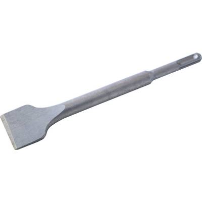 Metallic chisel with a flat, wide blade and cylindrical shaft. Used for heavy demolition work and material removal.