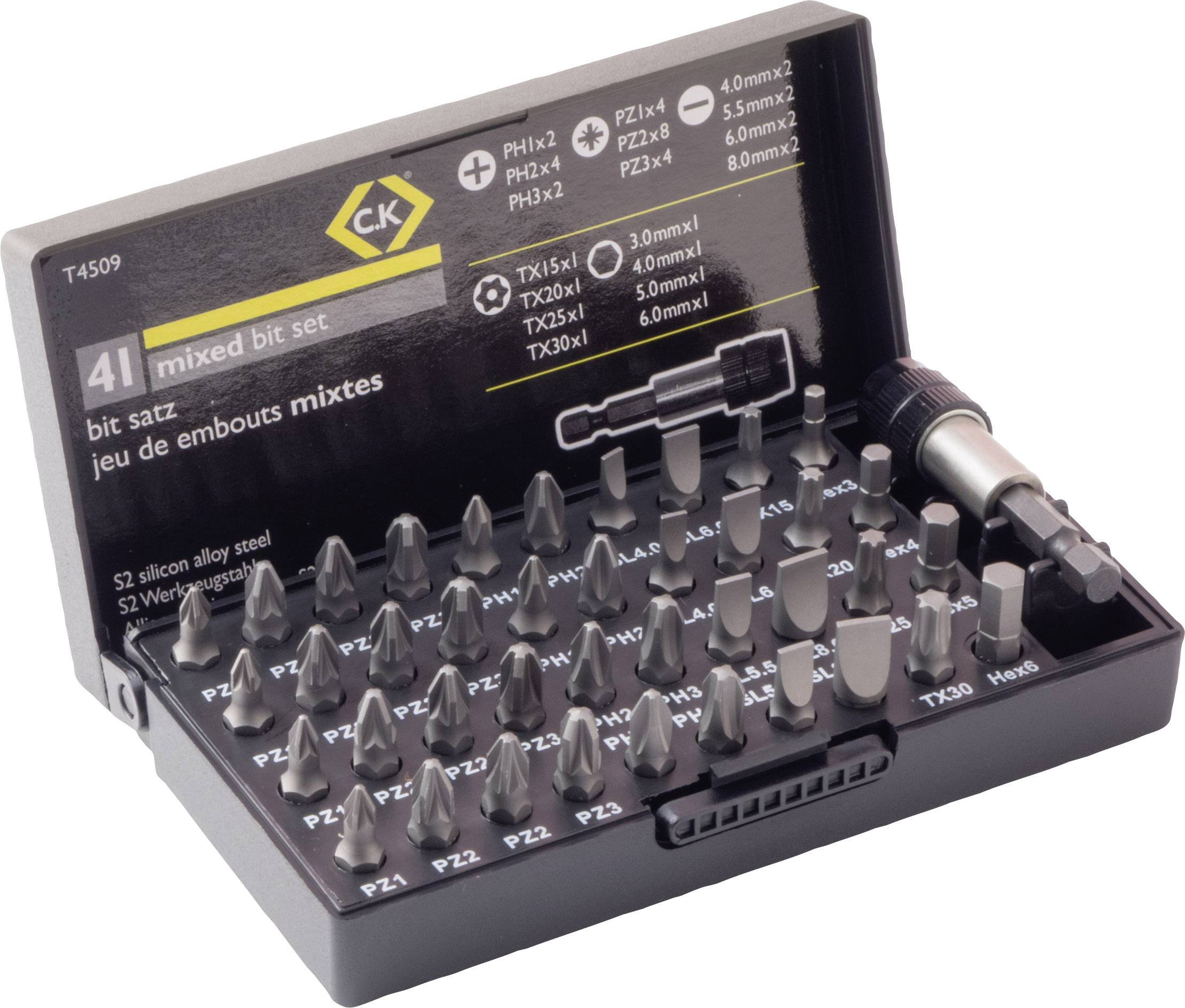 C.K T4509 Bit set 41-piece Phillips, Pozidriv, Star, Allen