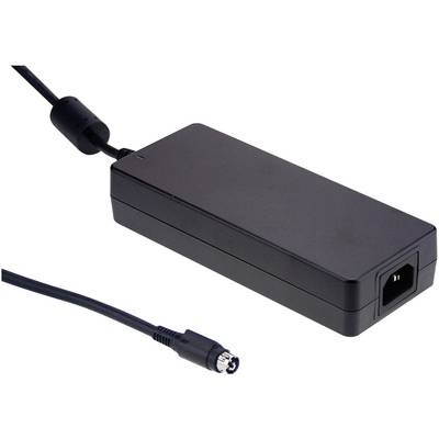'Black power supply with cable and plug, suitable for electronic devices. The device is rectangular and compact in design.'