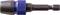 A magnetic bit holder made of metal with a blue handle, for screwdrivers or drill machines, shows a robust design.