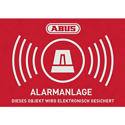 ABUS AU1423 Warning label Alarm secured Languages German  (W x H) 74 mm x 52.5 mm