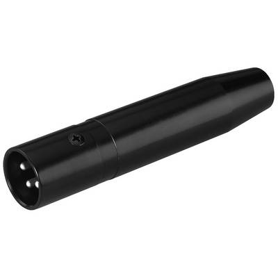 'Black XLR plug, male, with three pins.'