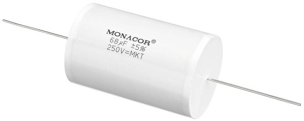 Monacor MKTA-68 Film Capacitor 250V 6.8µF - 16mm X 46mm, 2-Year Warranty