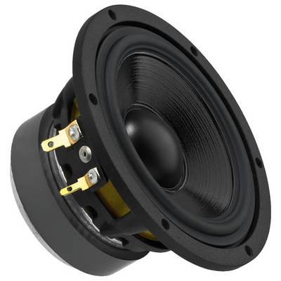 A black loudspeaker with visible connections and a metal frame. Ideal for audio or music projects.