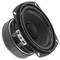 Speaker in close-up, showing membrane, metal frame and connection terminals. Suitable for audio equipment installation.