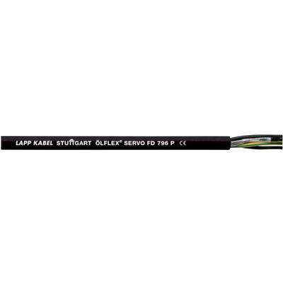 Black cable with print 'LAPP KABEL STUTTGART ÖLFLEX SERVO FD 796 P'. Cable ends showing multiple coloured leads.
