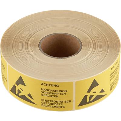 Wolfgang Warmbier ESD warning sign 1000 pc(s) Yellow, Black (L x W) 75 mm x 36 mm 2850.3675. D self-adhesive 