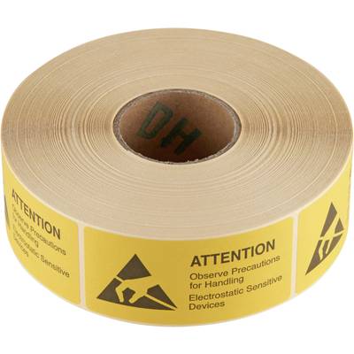 Wolfgang Warmbier ESD warning sign 1000 pc(s) Yellow, Black (L x W) 75 mm x 36 mm 2850.3675. E self-adhesive 