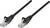 Two black Ethernet cables, both with RJ45 connectors, are used for data transmission in networks.