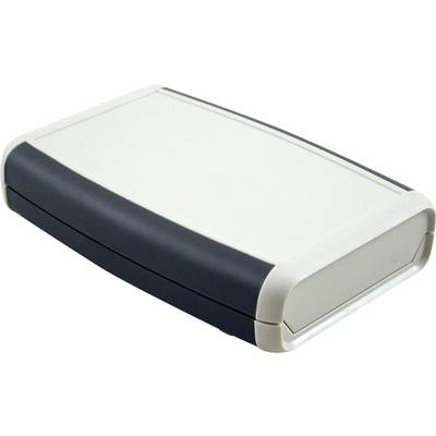 A rectangular, flat, two-coloured plastic casing with rounded corners, possibly an electronic device.
