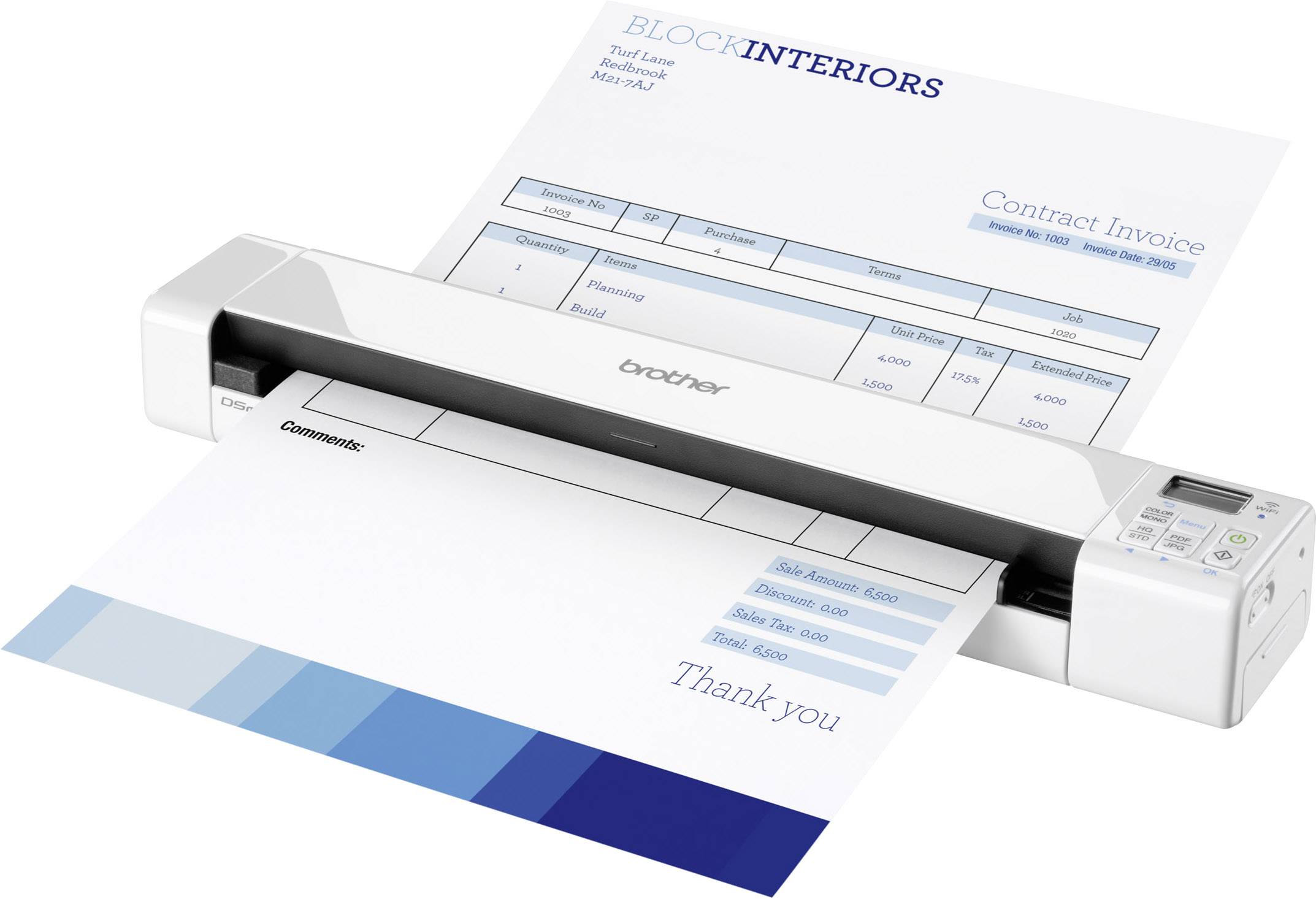 Brother DS-820W Portable document scanner A4 600 x 600 dpi 7 pages/min USB, Wi-Fi 802.11 b/g/n-2
