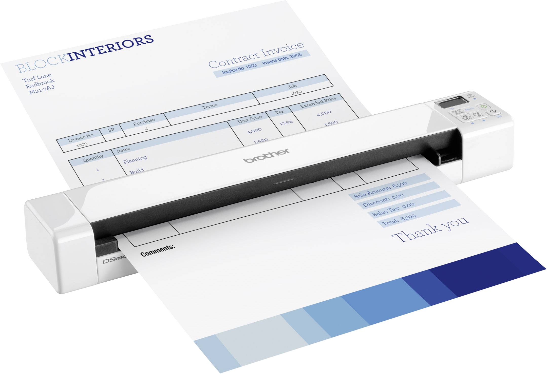 Brother DS-820W Portable document scanner A4 600 x 600 dpi 7 pages/min USB, Wi-Fi 802.11 b/g/n-3