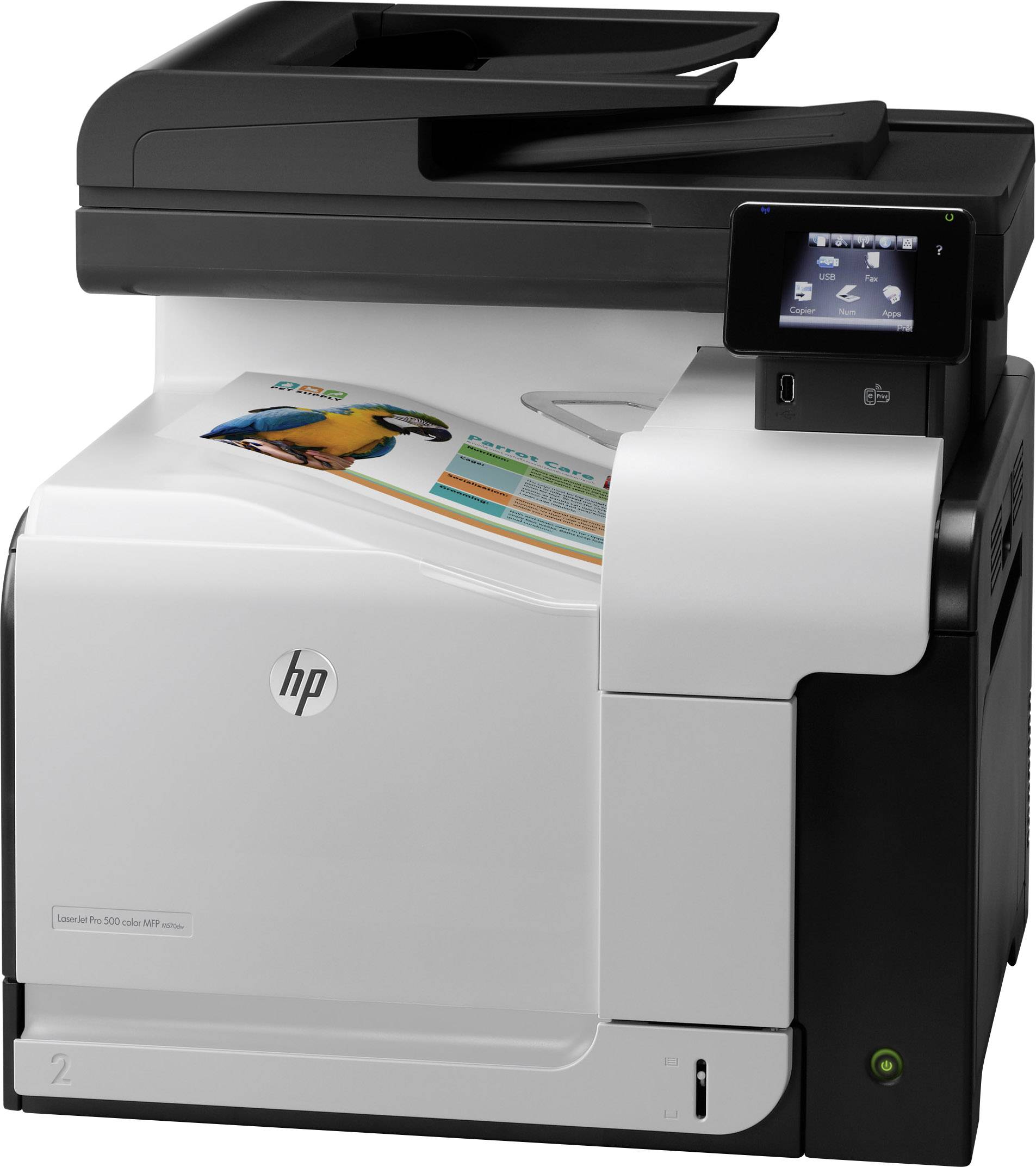 HP LaserJet Pro 500 Color MFP M570dw Colour laser multifunction printer A4 Printer, scanner, copier, fax LAN, Wi-Fi, Duplex, ADF