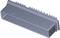 A grey 3D model of a rectangular component with a serrated top edge, potentially a mechanical or electronic part.