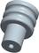 A grey, ribbed component in cylindrical form, potentially used as a seal or connector in technical applications.