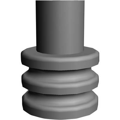 Grey, cylindrical post with two concentric ribs.