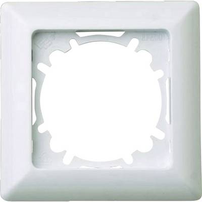 White square light switch frame with a round inner cutout, suitable for electrical switches or sockets.