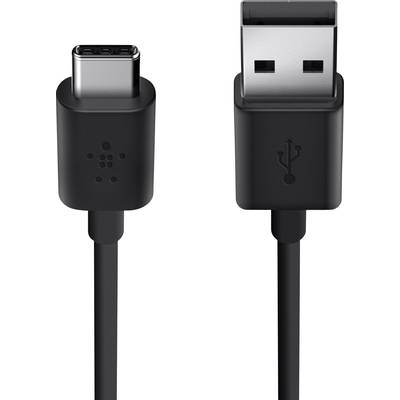 Belkin USB cable USB 2.0 USB-A plug, USB-C® plug 1.80 m Black Flame-retardant F2CU032bt06-BLK