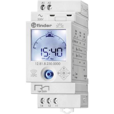 Finder DIN rail mount  timer Operating voltage: 230 V AC 12.81.8.230.0000 1 change-over 16 A 250 V AC Astronomical