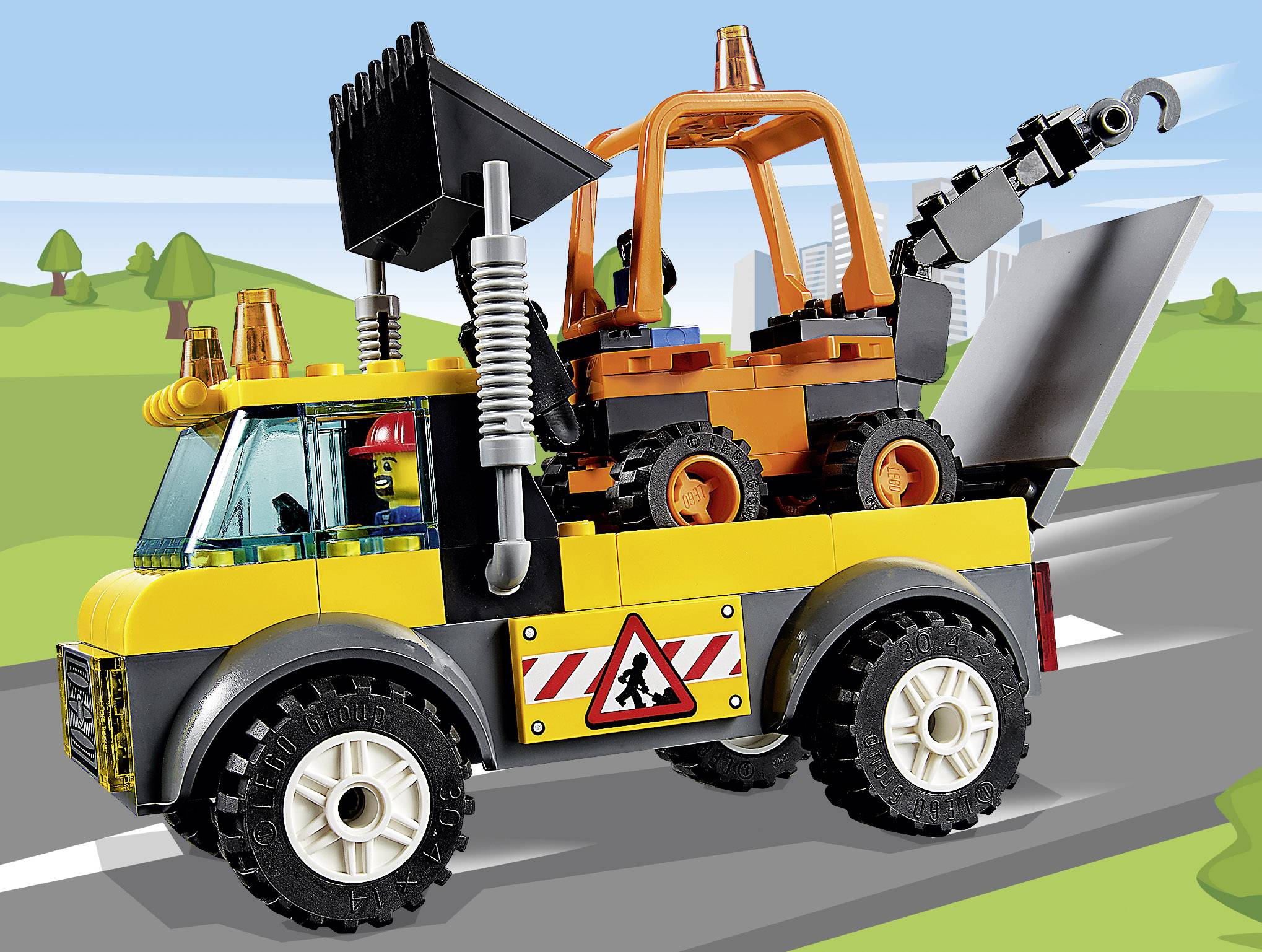 lego juniors road work truck