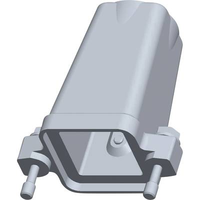 A grey mechanical component, shown in perspective. It has two protruding cylindrical ends and a rectangular housing.