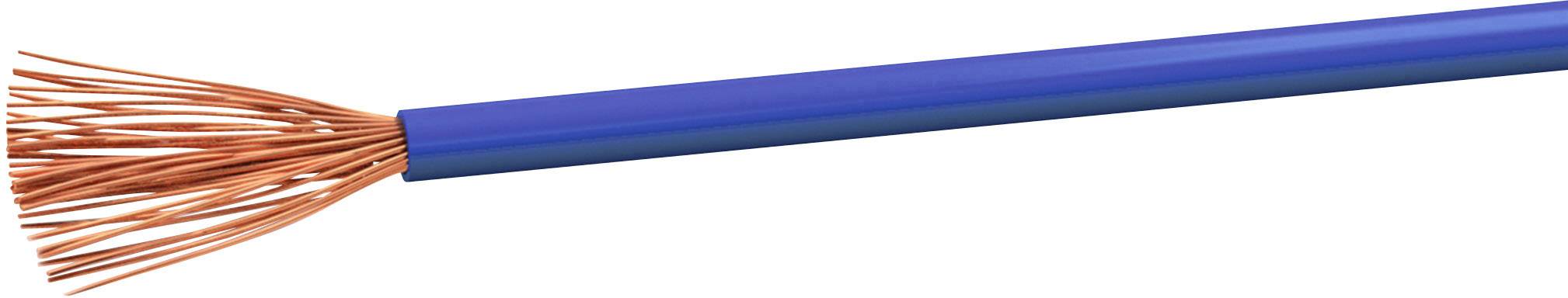 A blue-sheathed copper cable with exposed copper wires on one side, used for electrical connections.