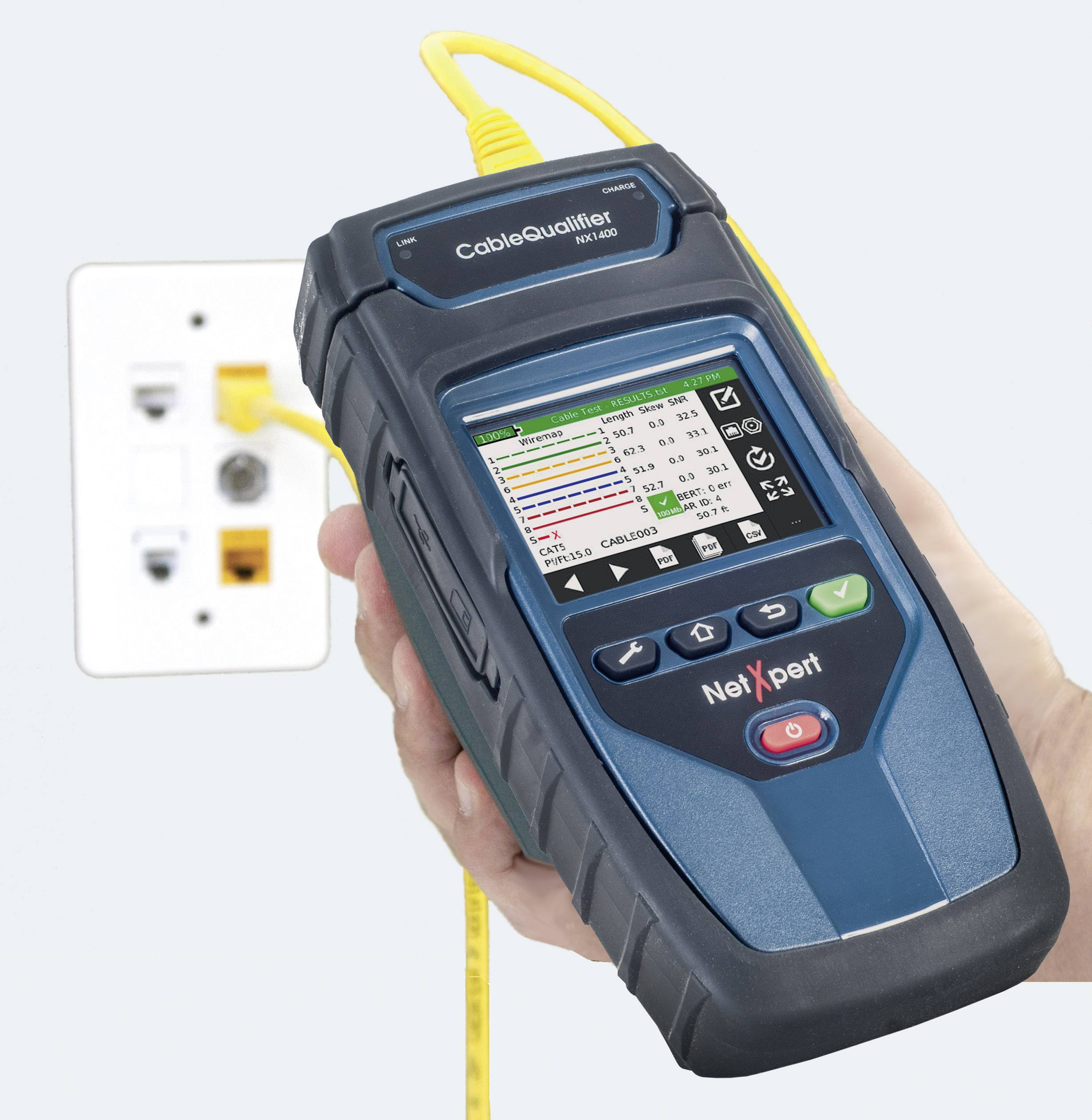 Softing NetXpert 1400 NX1400 LAN Qualifier, Cable tester, Cable qualifier Calibrated to