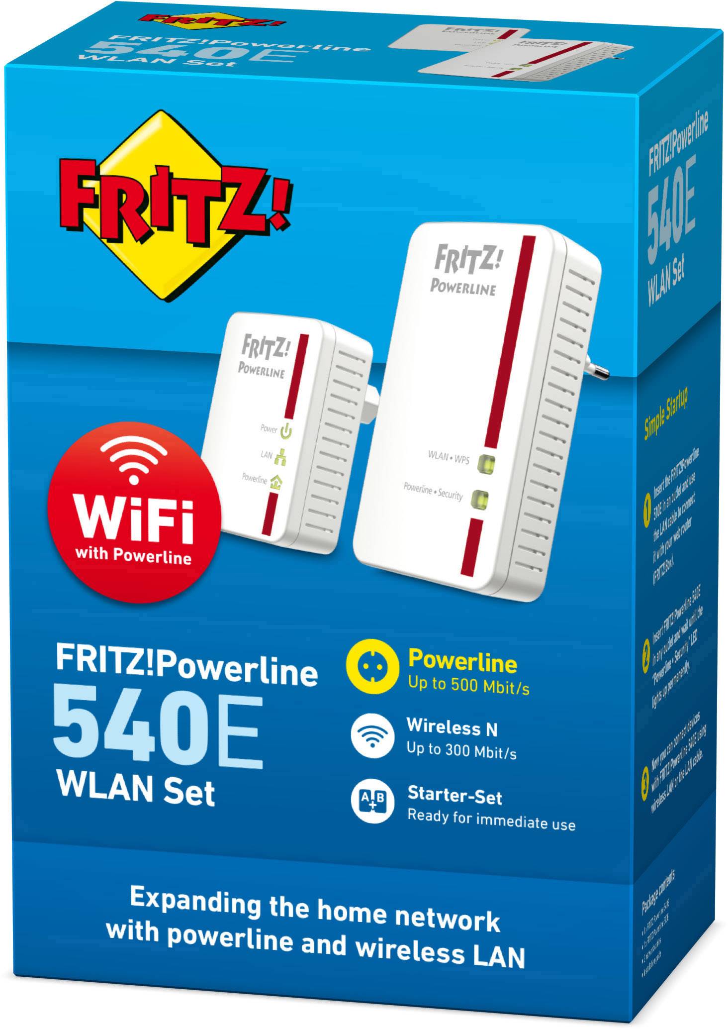 FRITZ! FRITZ!Powerline 540E WLAN Set International Powerline Wi-Fi starter kit 20002684 500 MBit/s-2