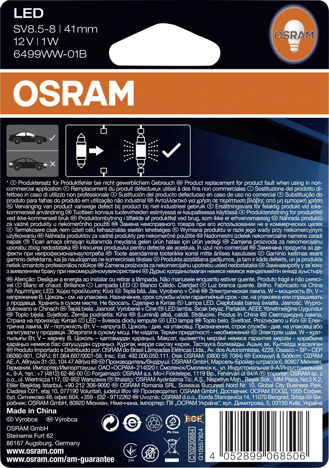 Osram Led Bulb Sv8 5 8 12 V 35 Lm Conrad Com