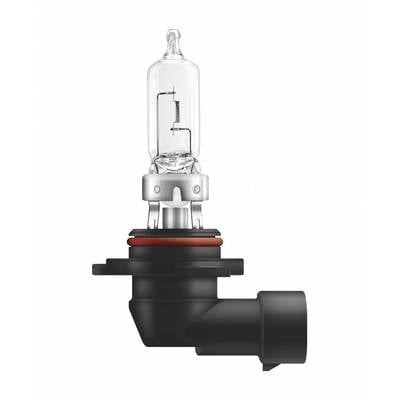 A halogen lamp with an angled connection, suitable for vehicle headlights. At the top is the clear glass capsule with the filament.