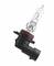 A halogen lamp with a black base and a red sealing ring, typically used for vehicle lighting.