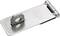 Metal hinge with eyelet, suitable for padlocks. Simple design, primarily used for securing doors and gates.