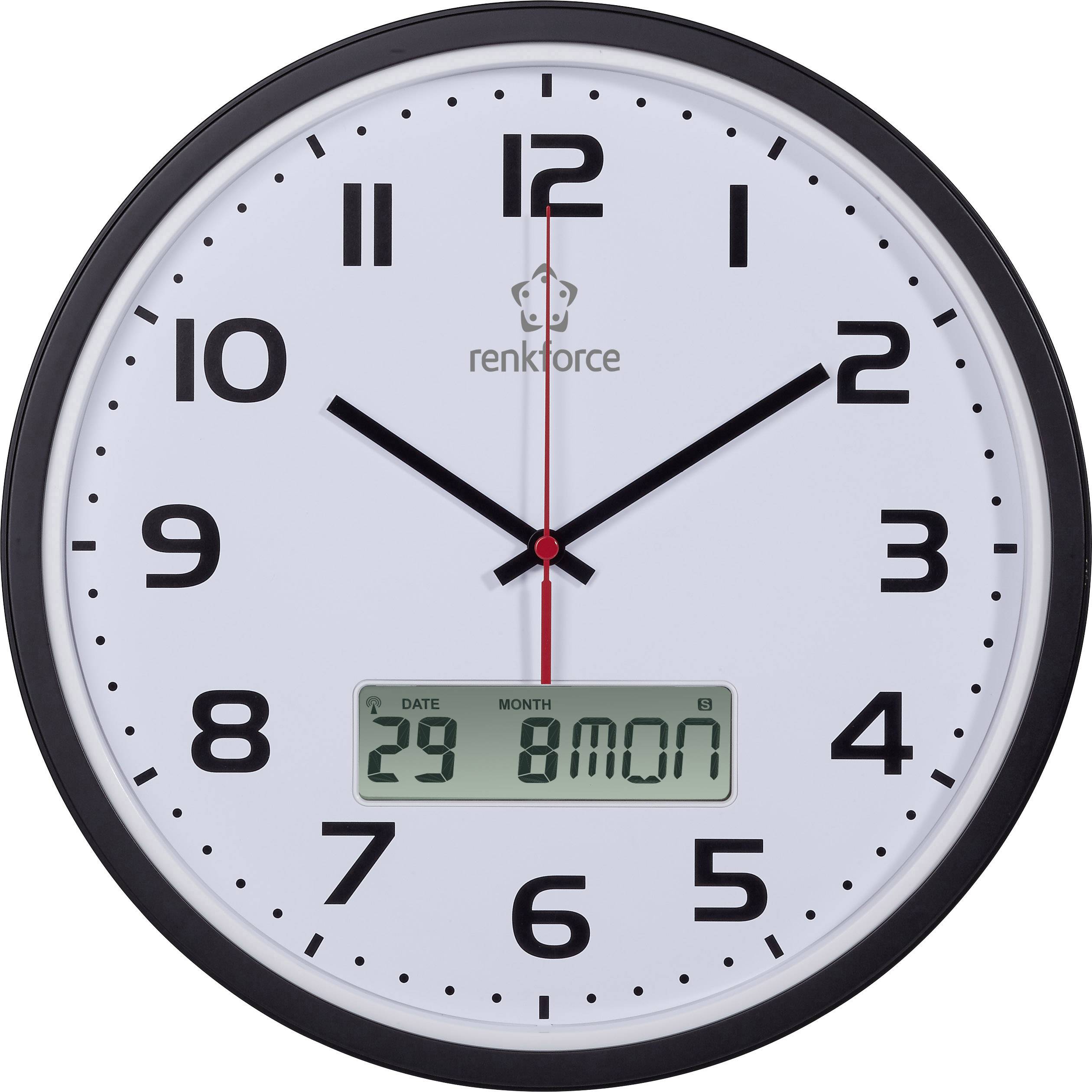 Renkforce HD-WRCL135 Radio Wall clock 32 cm x 45 mm Black