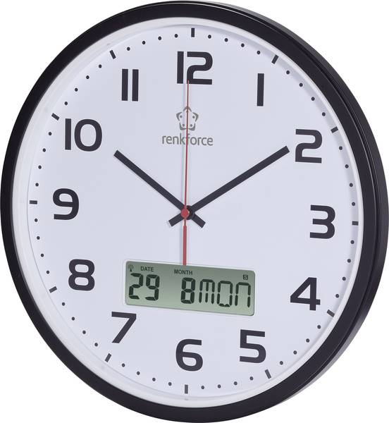 Renkforce HDWRCL135 Radio Wall clock 32 cm x 4.5 cm Black